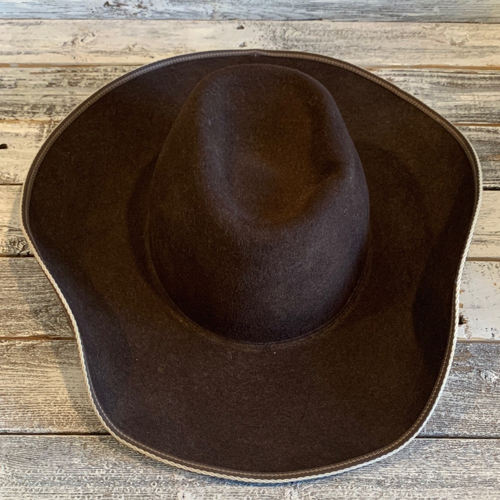Tuff Hedeman 4X bull riding RESISTOL  Brown Cowboy Hat 58  - 7 1/4 made in usa